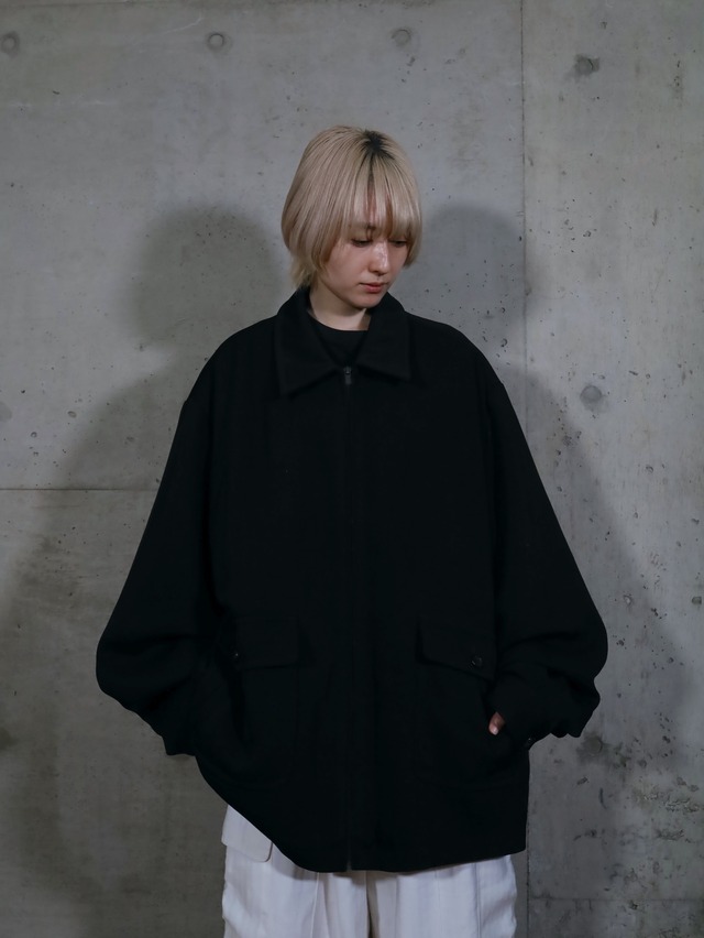 " PERRY ELLIS " over silhouette 4 pocket design black color zip-up jacket