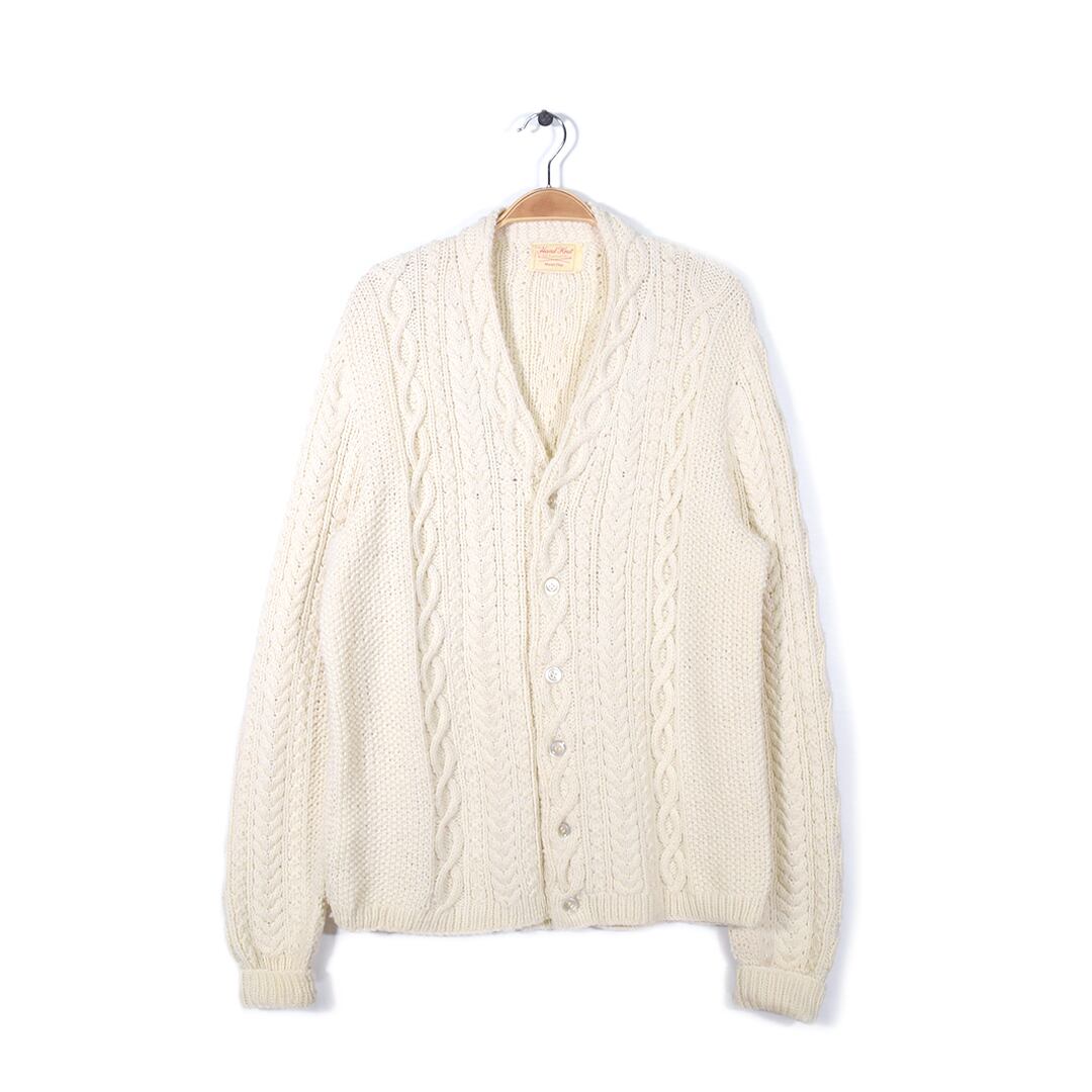 アイボリー ケーブルニットカーディガン Vintage Remake THREE FIFTY