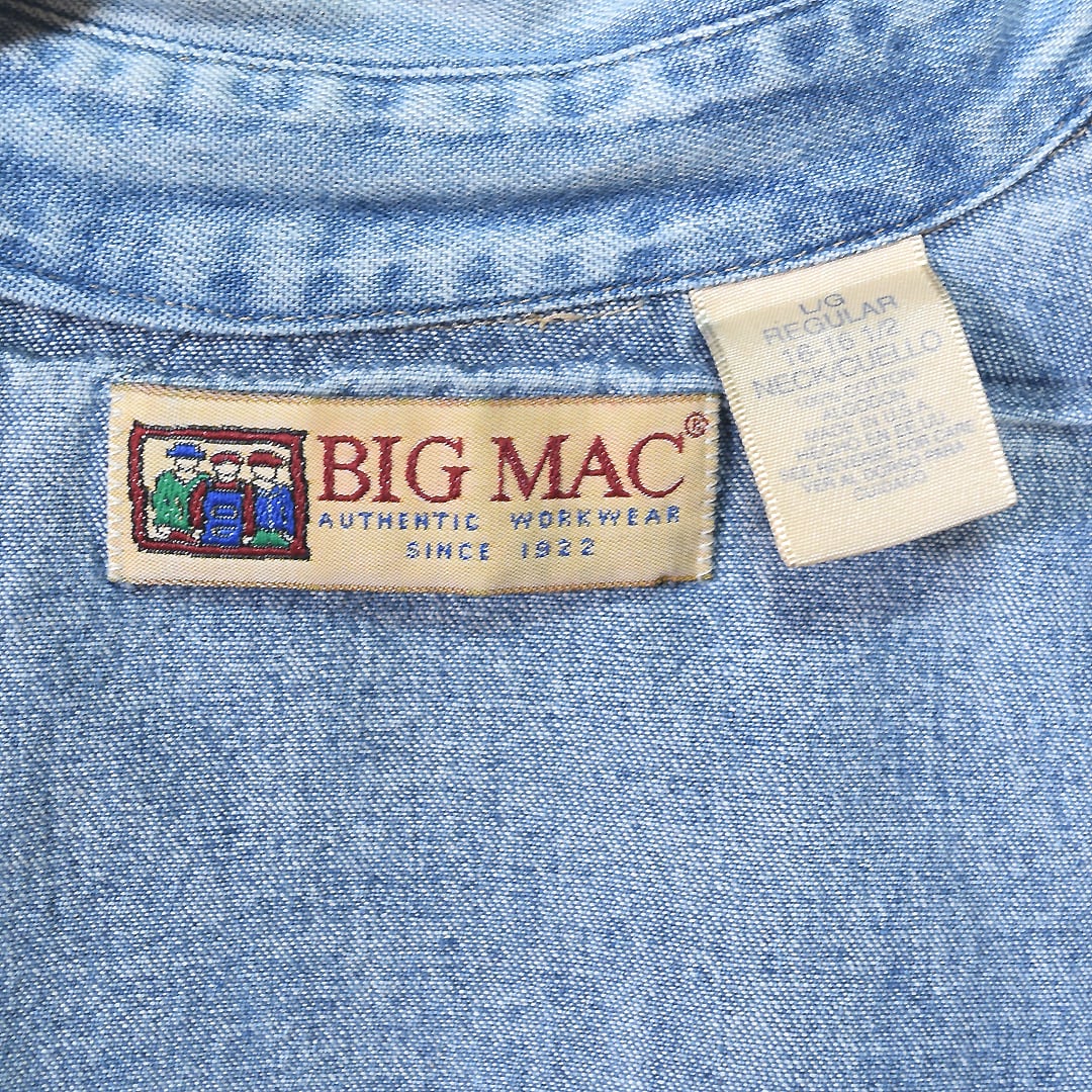 90s ビッグマック USA製 デニムシャツ ウエスタンシャツ オールド BIG