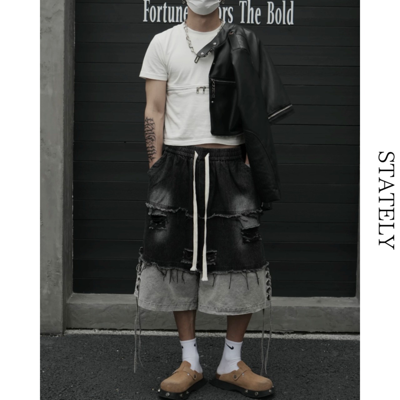 Layered Denim ショーツ_B141・画像2