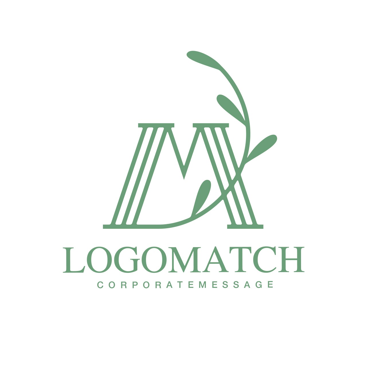 モダンなMリーフのロゴ