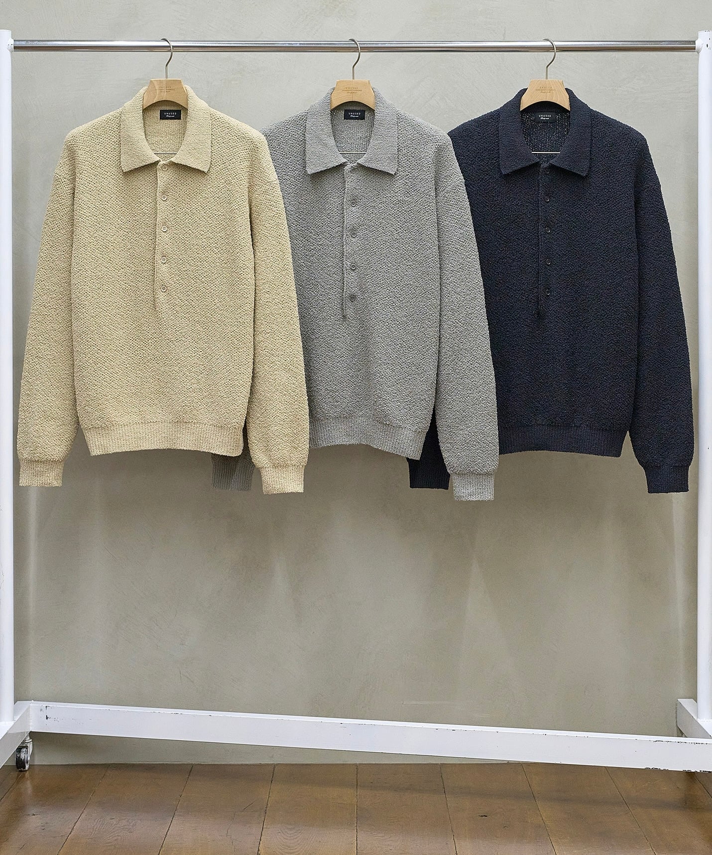 UNUSED / US2551 HONEY COMB POLO KNIT(BEIGE) | AfterSchool
