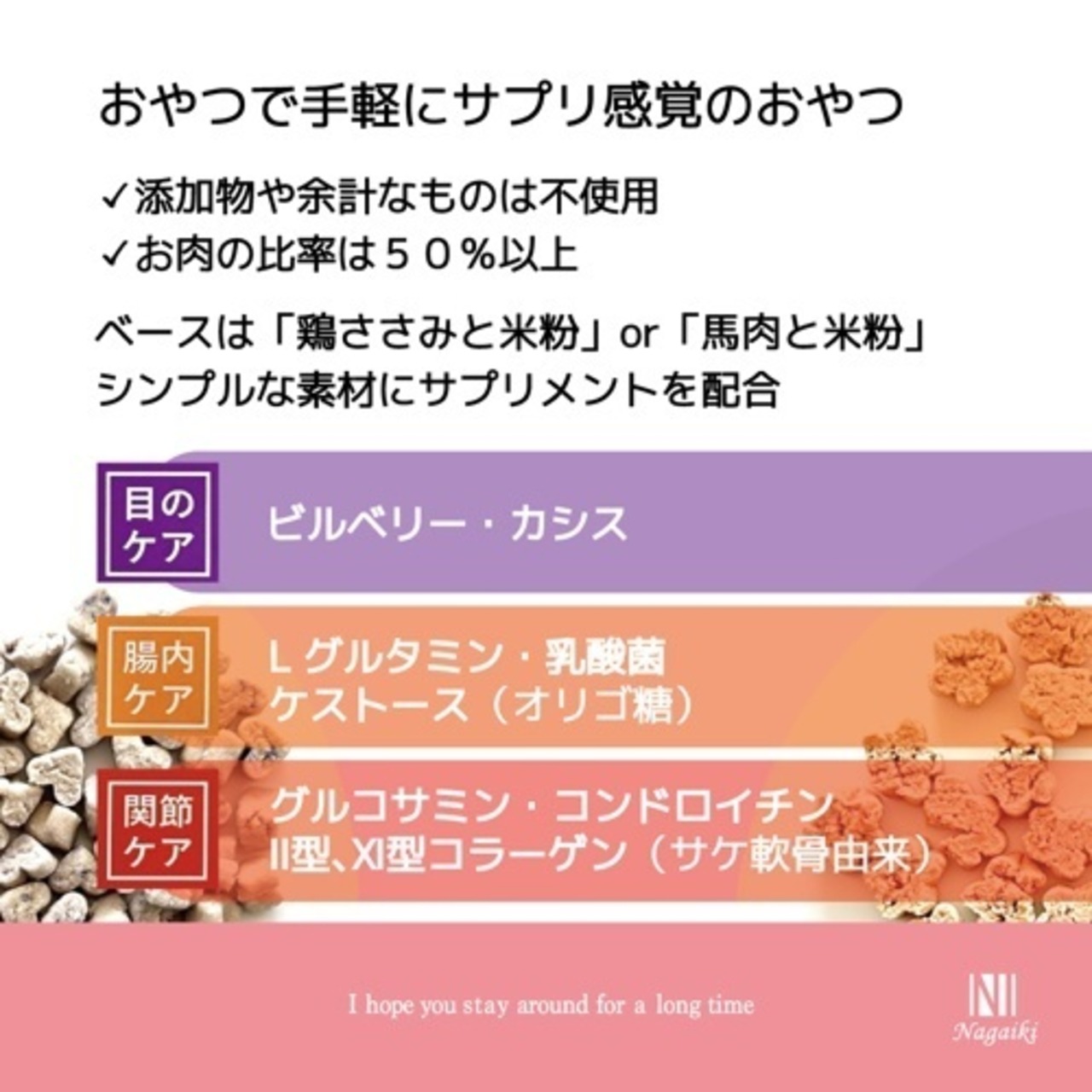 Nagaiki サプリおやつ 馬肉 目のケア 30g・画像2