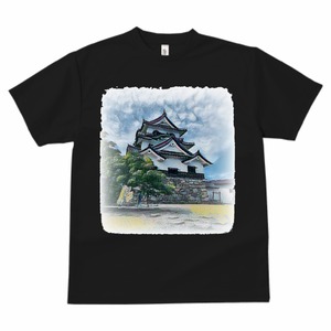 彦根城イラストドライＴシャツ(黒)