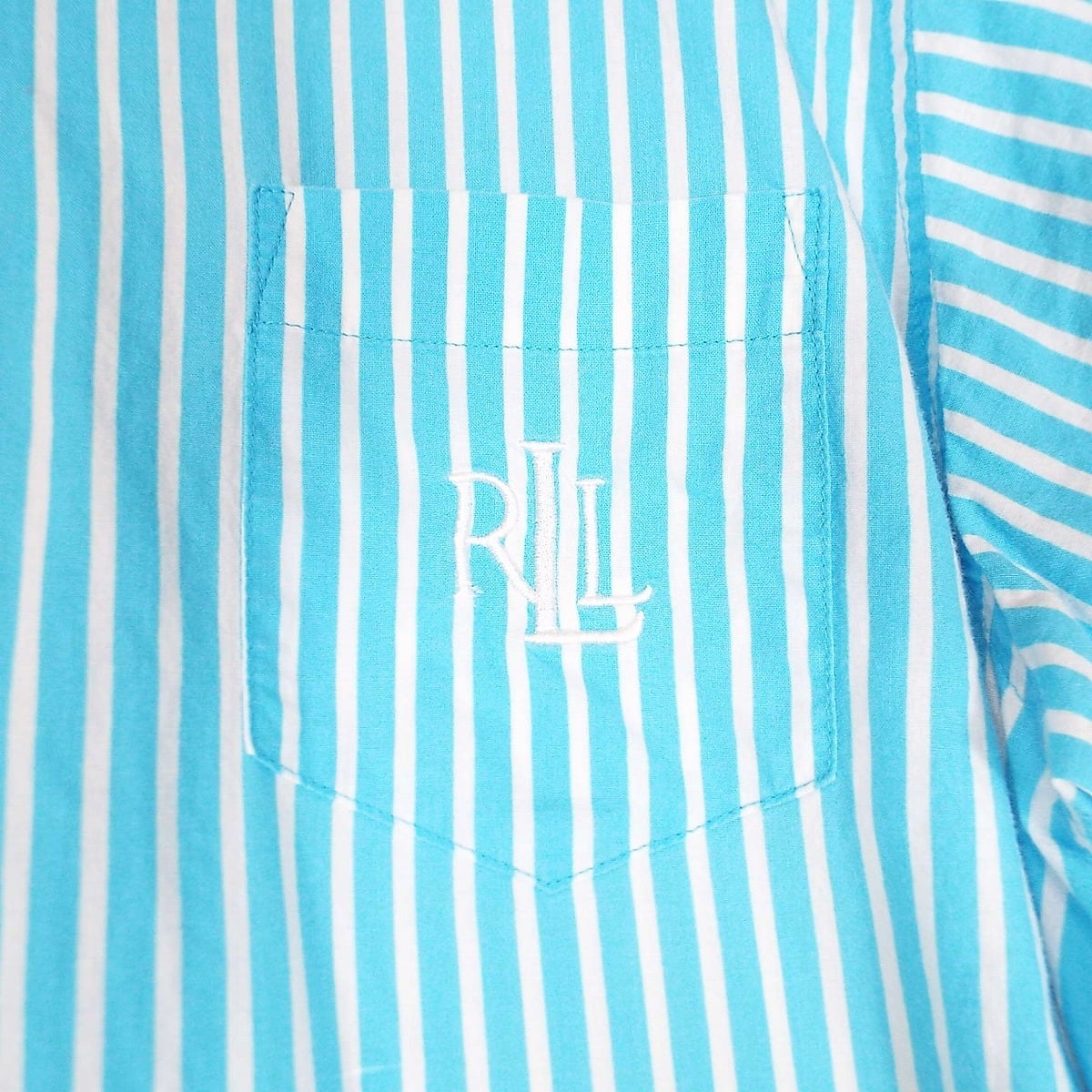 LAUREN RALPH LAUREN ローレン・ラルフローレン 刺繍ロゴ ストライプ柄  