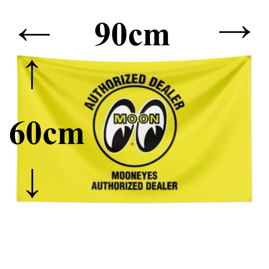 送料無料 ムーンアイズ フラッグ バナー 60cmx90cm MOONEYES ガレージ