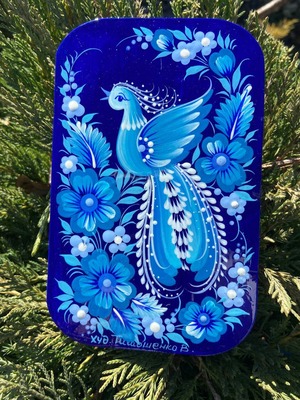 ペトリキウカ塗り　木製ボード　ティモシェンコ作　インテリア