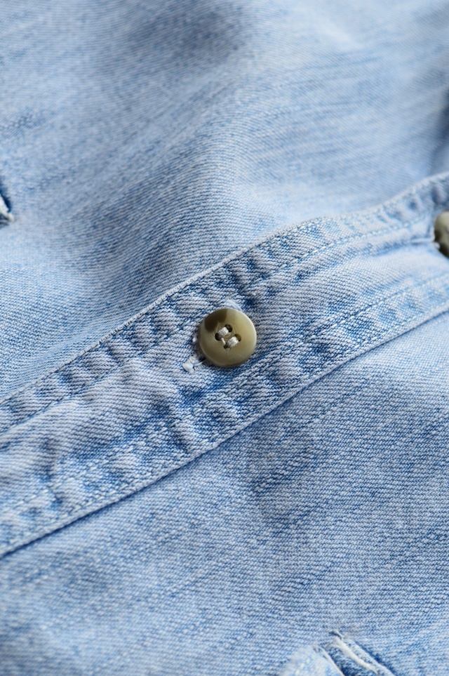 NUOVO County Seat 1980's-90's From USA Heavy Weight Flap Work Denim Shirt ヌーヴォ 80s デニムシャツ