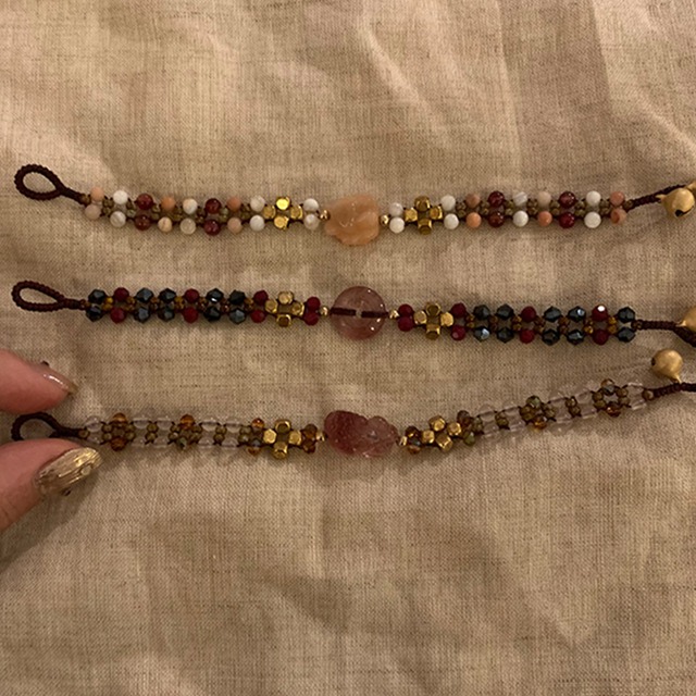 Somedayif手作り天然石の編みブレスレット 3s