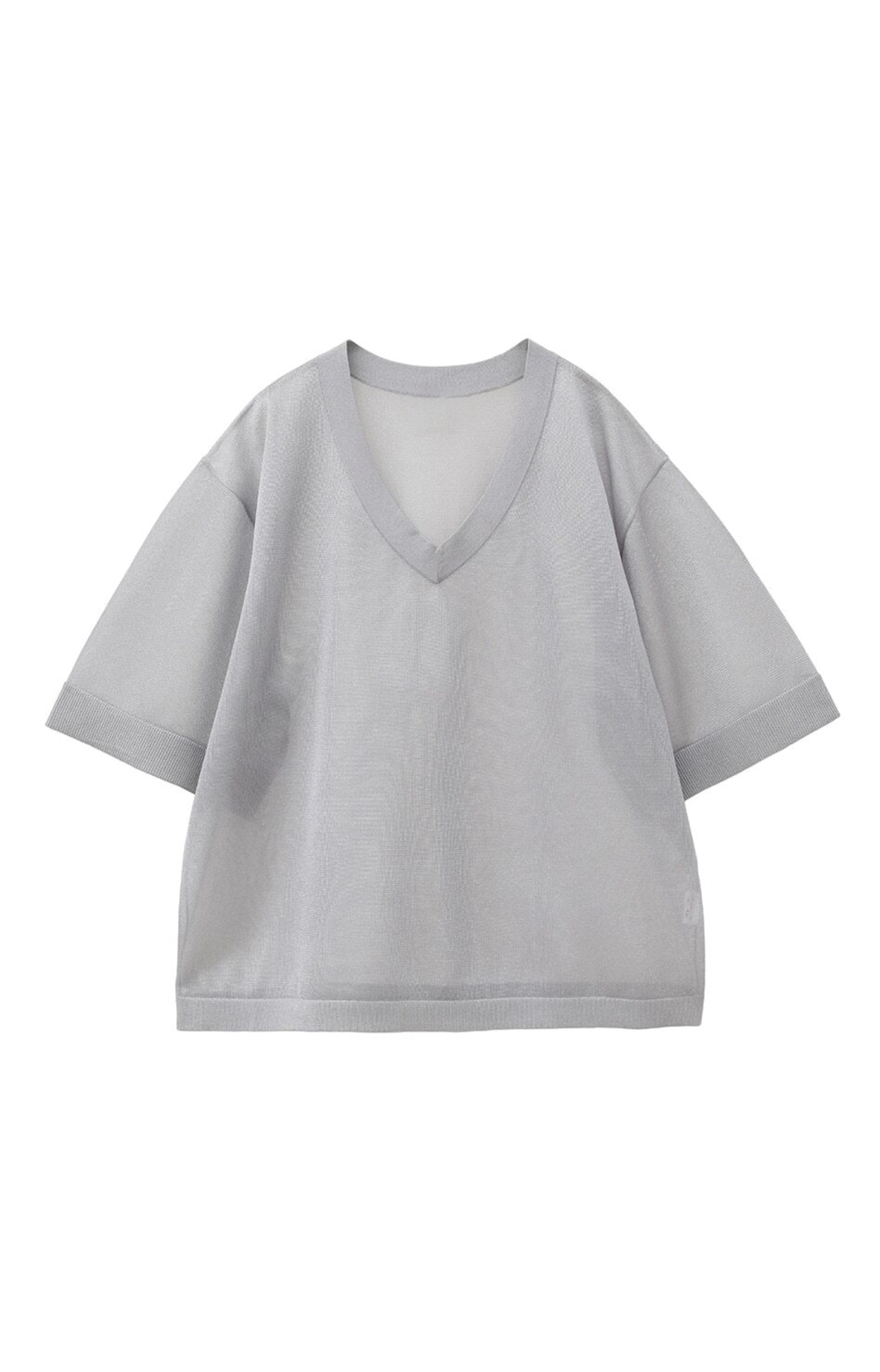 CLANE クラネ　SHEER V NECK KNIT TOPS