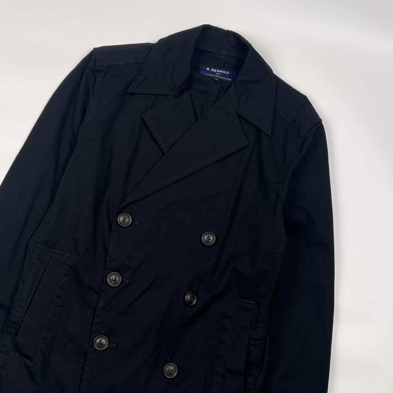 R.NEW BOLD アールニューボールド シャドーストライプ ダブル ジャケット L/ブラック メンズ