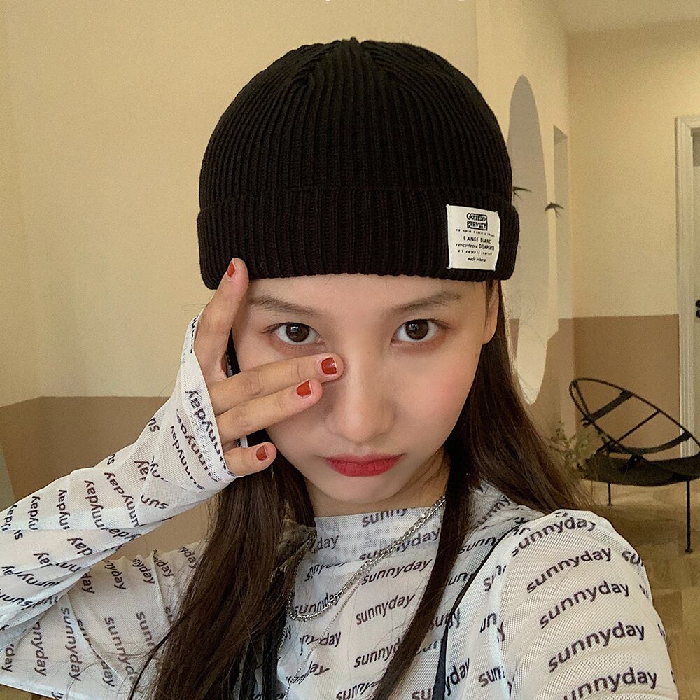 ブラックオータムウィンターニットレザー 帽子 秋物 冬物 ブラック・アイド・ピーズ72671360502