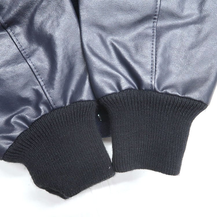 古着 90年代 DeLONG デロング ウール スタジャン ネイビー 表記：S