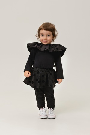 【25AW】wolf&rita(ウルフアンドリタ)AURORA DUNKEL(6-12m/12-18m/18-24m)ロンパース ブラック ドット