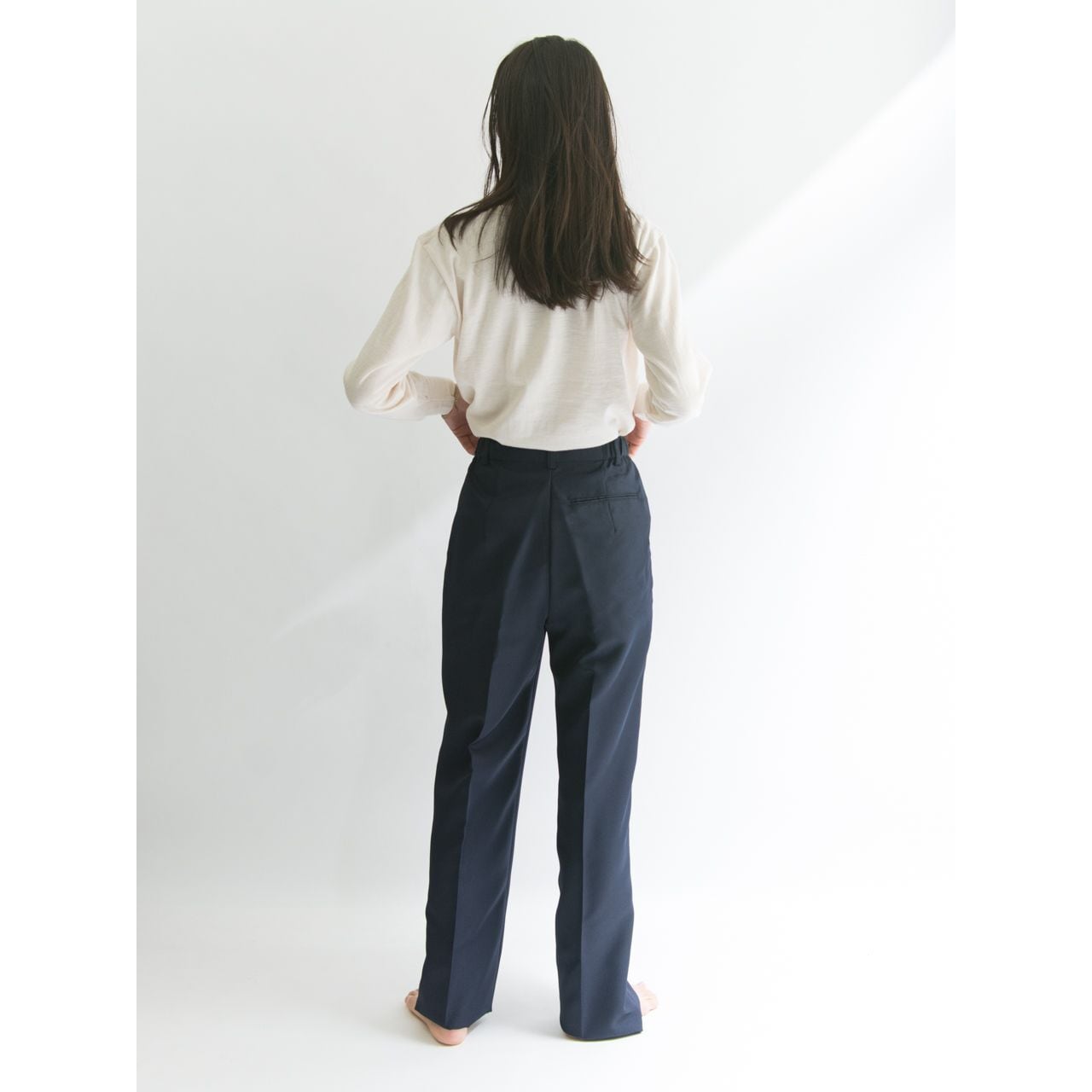 【Unknown brand】2tuck high waist trousers pants（2タックハイウエストトラウザーズ パンツ）4d