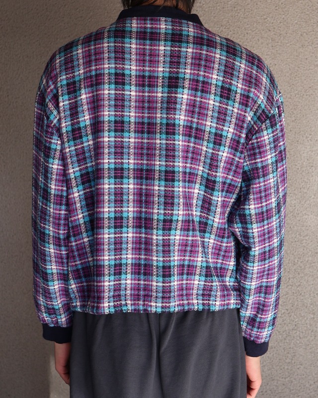 short length check blouson