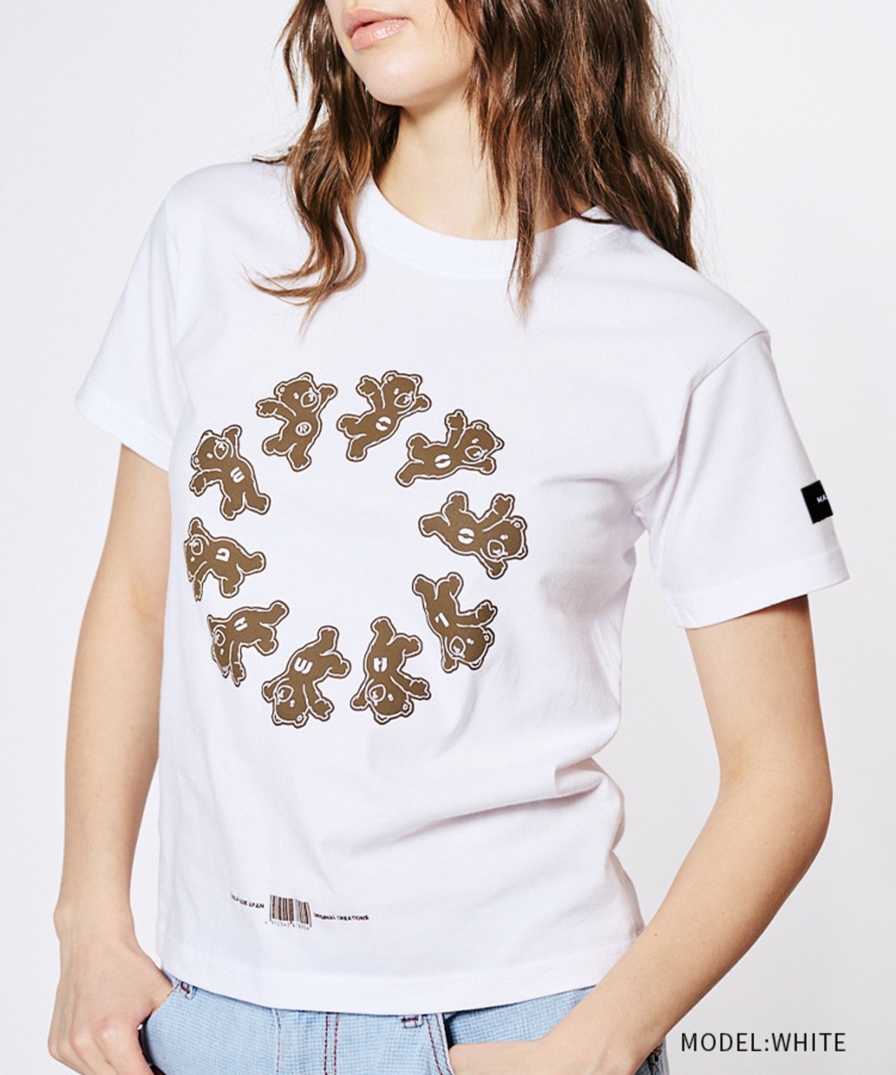 COOLAサークルベアープリントコンパクトTシャツ (WHITE)　CQ-48100
