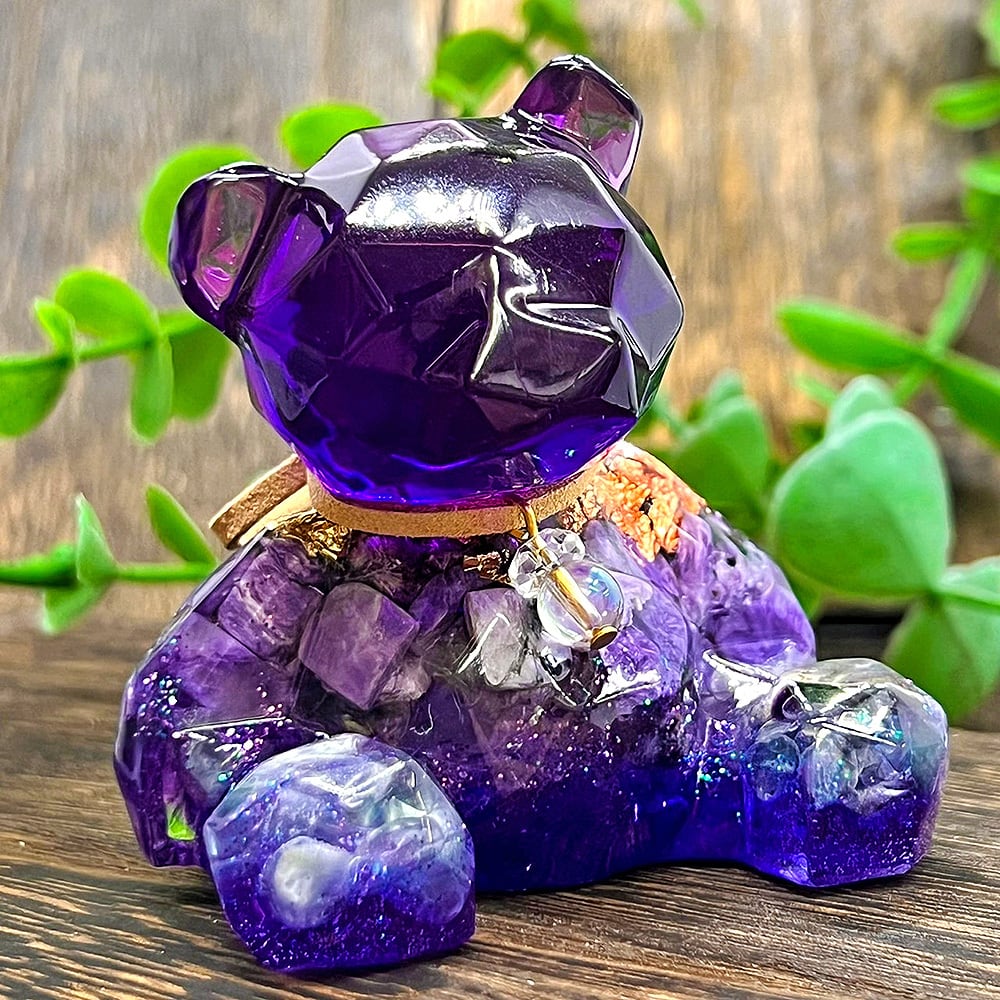 こぐまのオルゴナイト チャロアイト&フローライト 首飾り付き