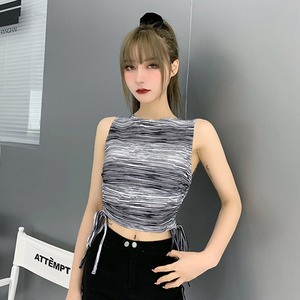 ✞ロリータJK制服 ラウンドネックノースリーブストライプトップス スリム 薄手 ショート丈 ギャザー Oネック 春夏秋冬 ✞✝✞ゴシック ゴスロリ SM ワンピース 黒 靴 大きいサイズ タイツ ヘッドドレス スカート バイブル 雑誌 本 タイツ アクセサリー ミリロリ 甘ロリ クラロリ 和ロリ エレガント 黒ロリ 姫ロリ 華ロリ AA-AA87835203337