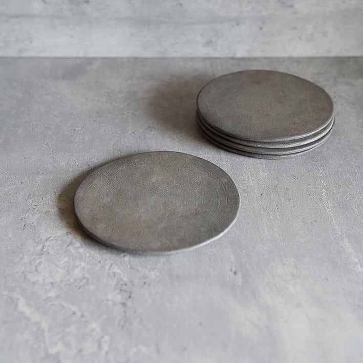 ひらひら小皿11.5cm(錆色化粧)