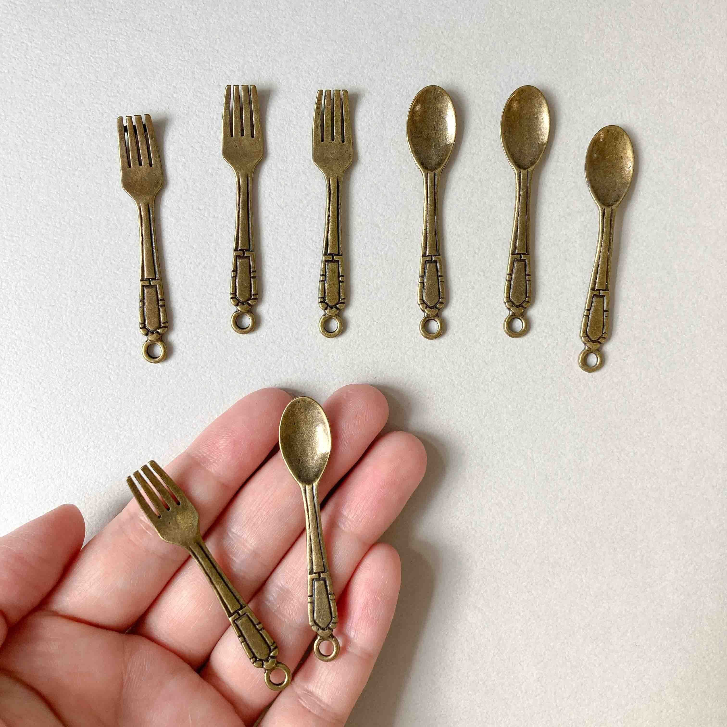 アンティーク風 ミニカトラリーチャーム | Dua-アクセサリーパーツショップ