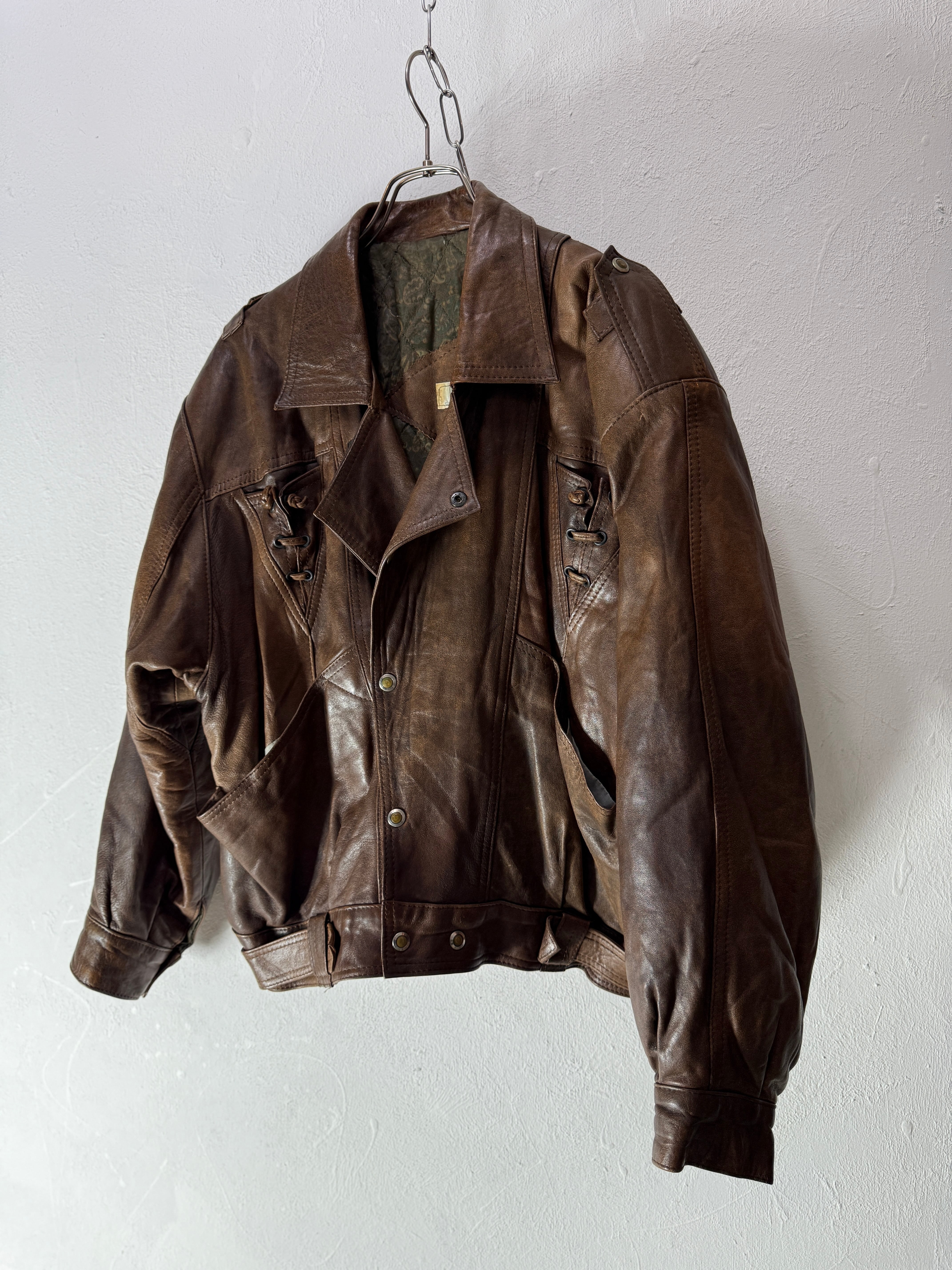 80’s ITALY made design riders Leather jacket