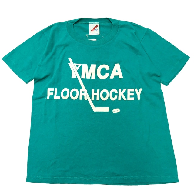 【130cm】VINTAGE80′s YMCA フロアホッケー プリントTシャツ【7929】