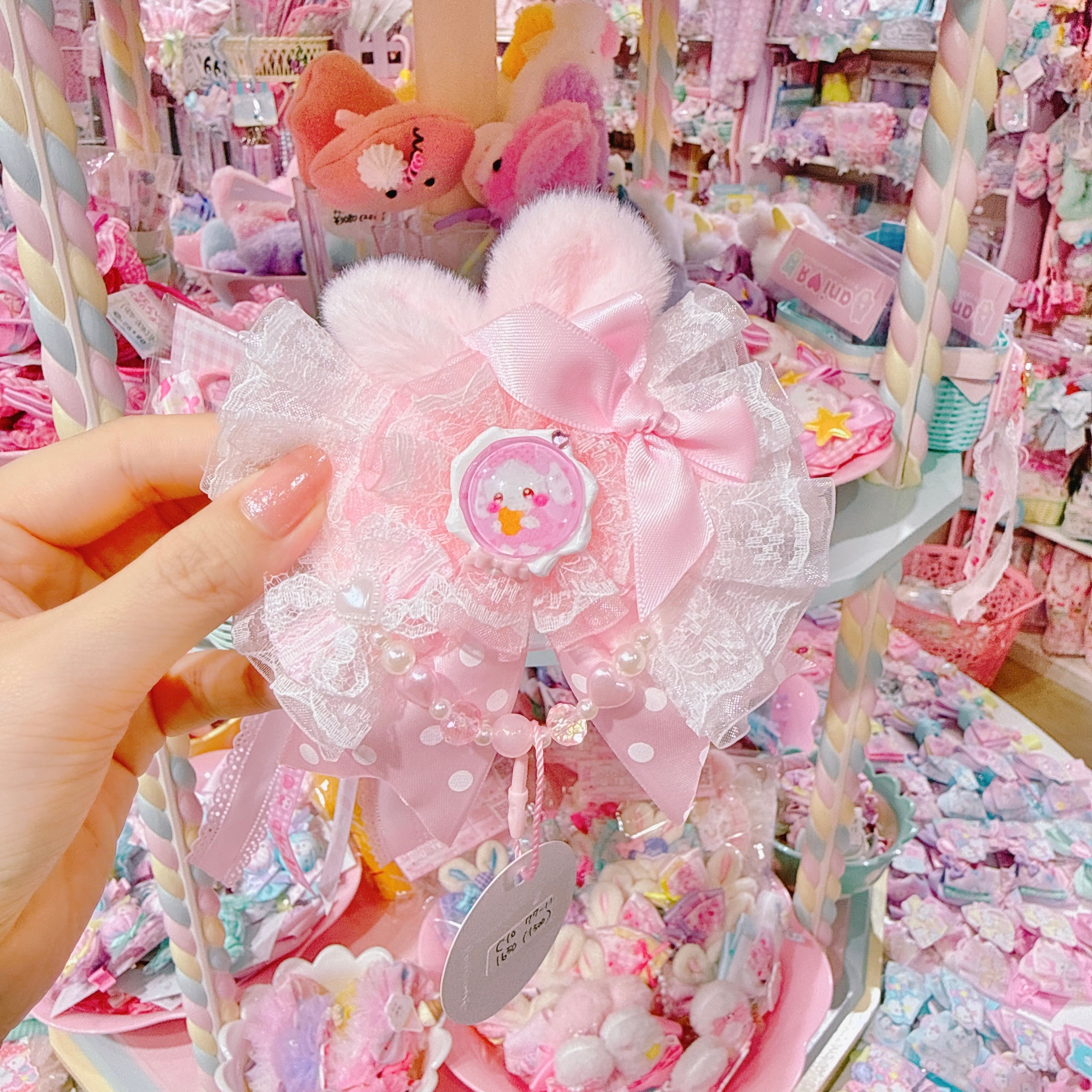 【C10】77-11ふわふわりぼんヘアクリップ