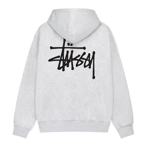 ステューシー スウェットパーカー 即納 BASIC STUSSY HOODIE GREY [並行輸入]