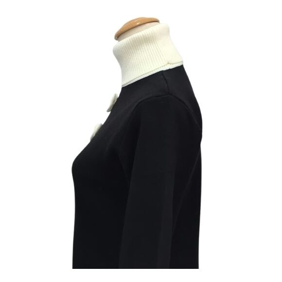 Super Beauty ニットワンピース タートルネック LL 薔薇 ブラック Super Beauty ニットワンピース タートルネック LL 薔薇