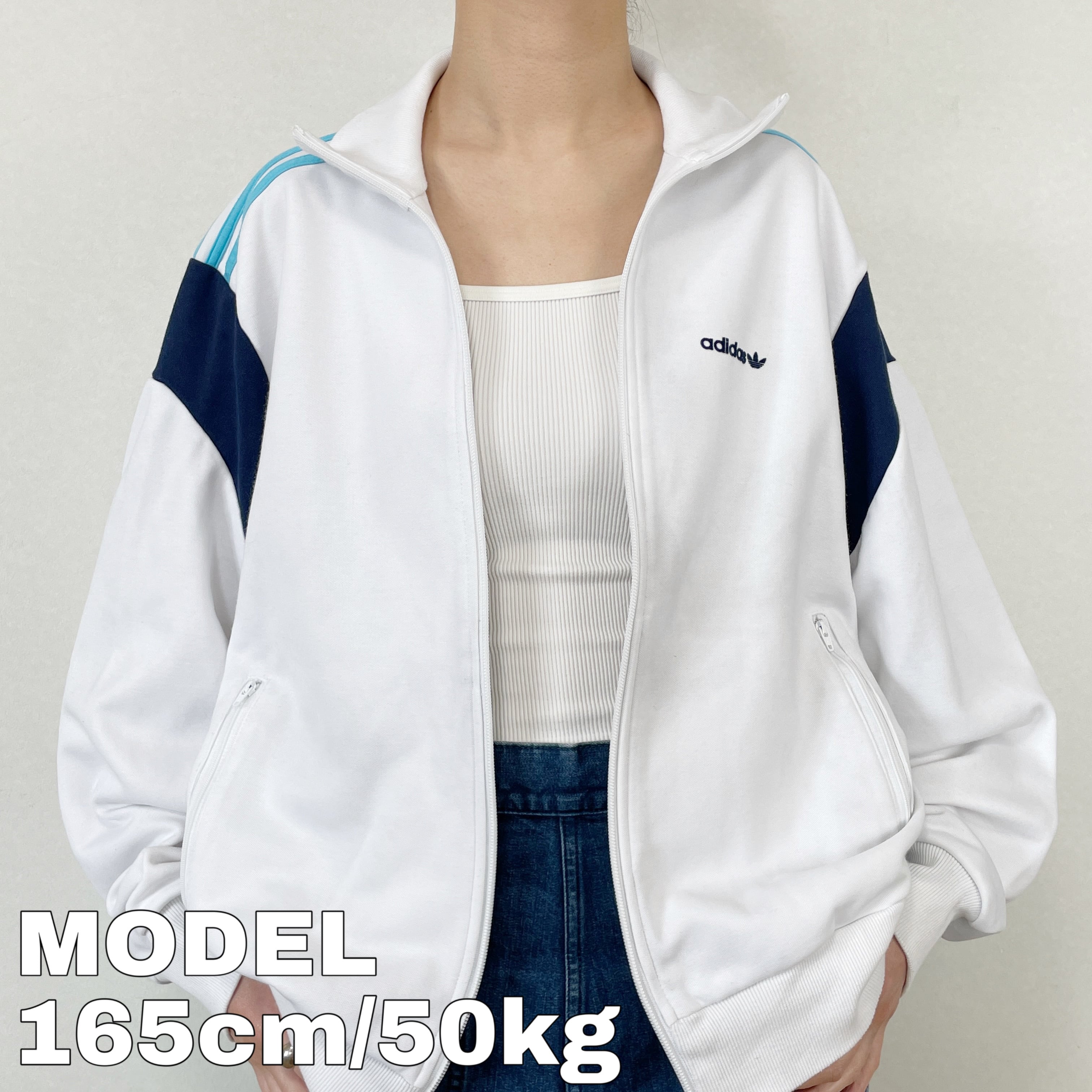 アディダス トレフォイル ロゴ 刺繍 トラックジャケット ホワイト白 M | fuufu powered by BASE