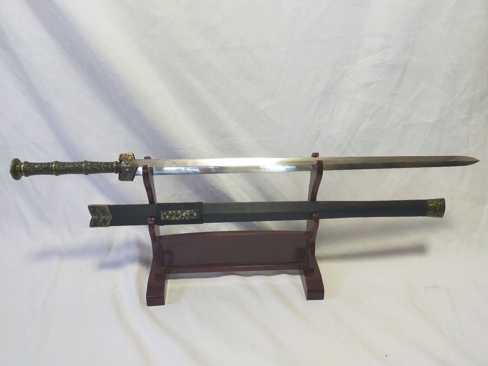 訳あり品】 龍泉 四面漢剣B 黒木目鞘 漢剣シリーズ② 軟質ステンレス 