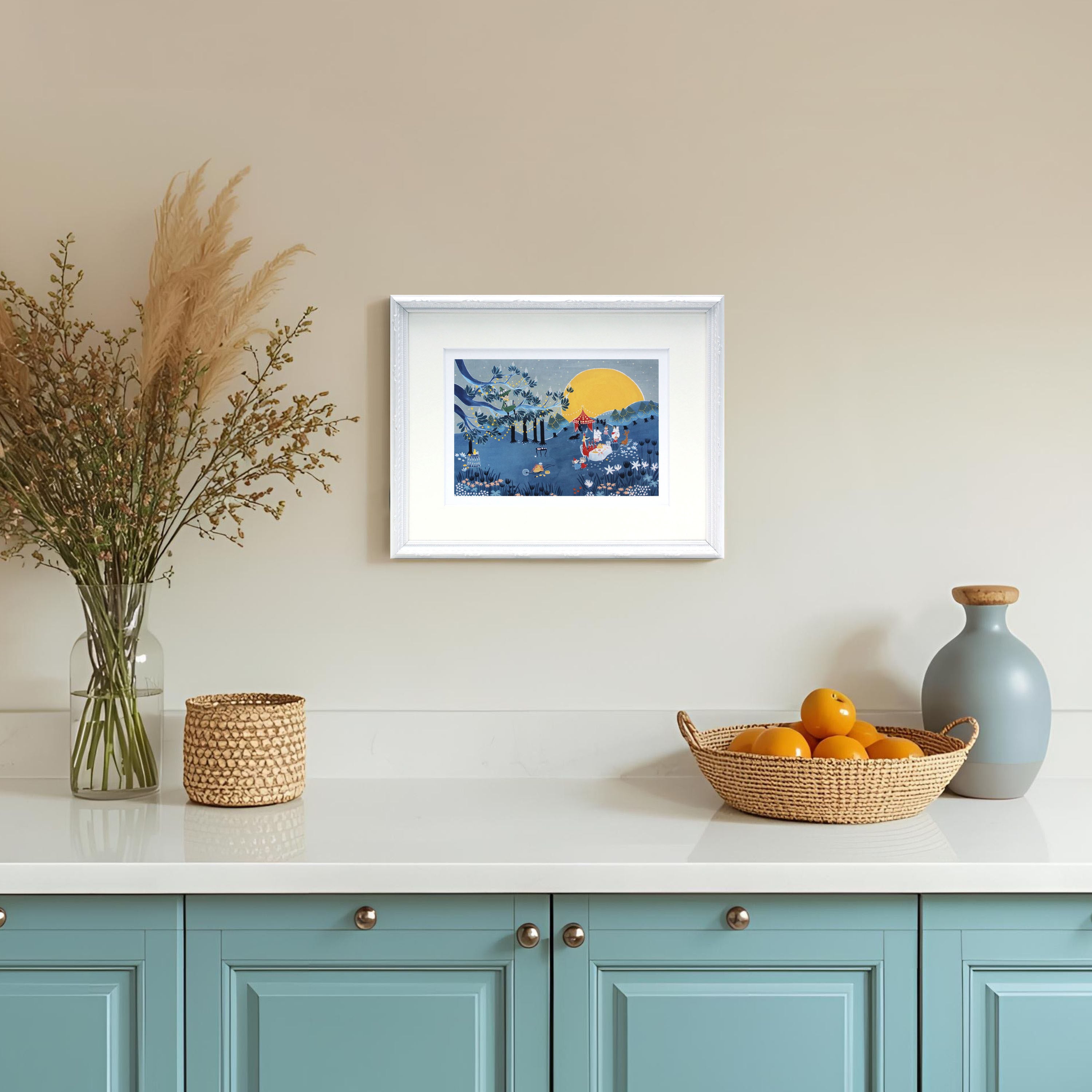 ムーミン 北欧 Postery「ムーミン谷のパーティー」送料無料 フレーム 展示用フック付アートポスター 絵画 インテリア アート