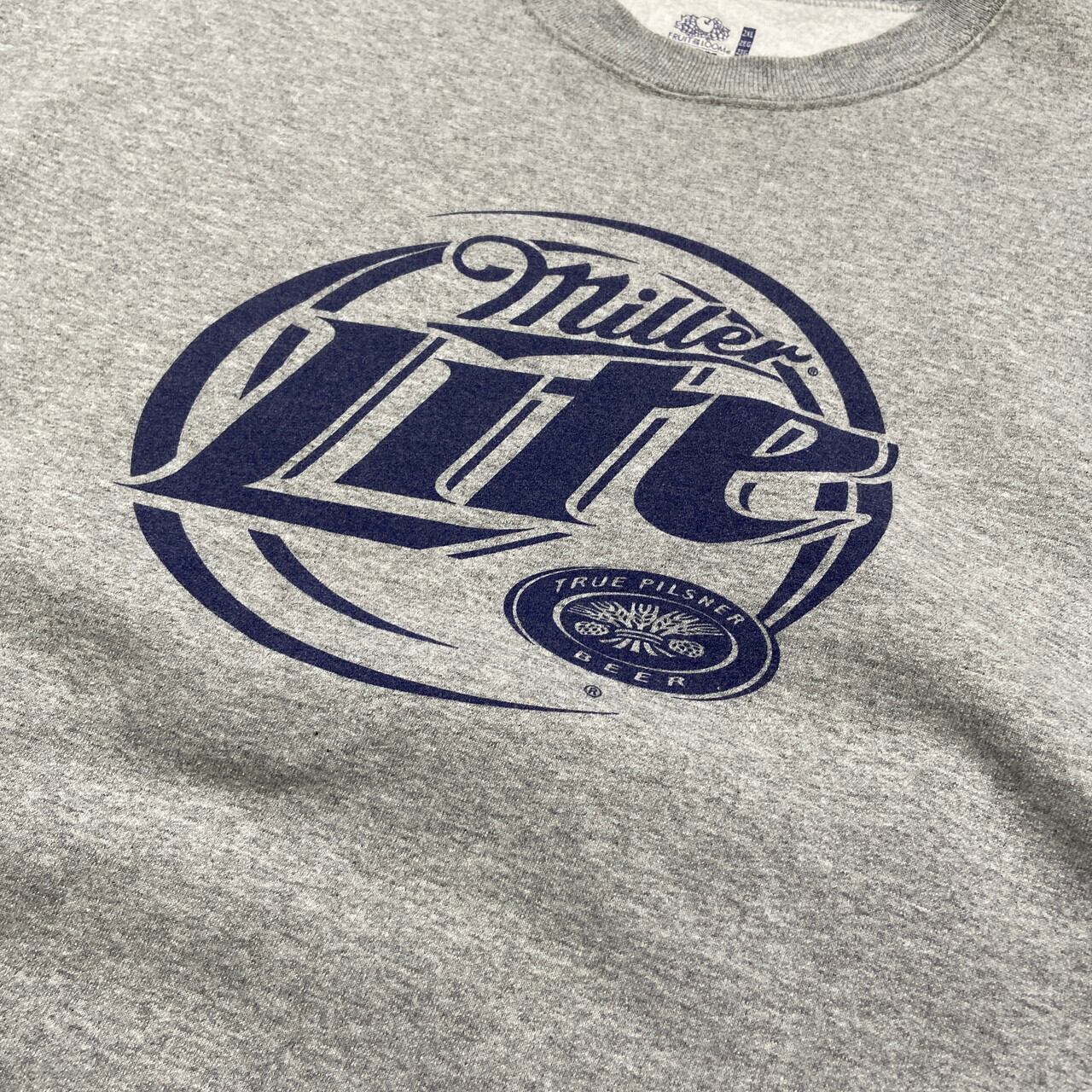 Miller Lite 企業ロゴプリント スウェットシャツ メンズ2XL 古着 Miller Lite 企業ロゴプリント スウェットシャツ メンズ2XL 古着