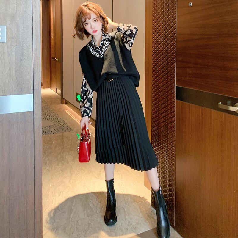 プリーツウェストスカート 薄手ウィンター 冬物 MIUCO94388420394