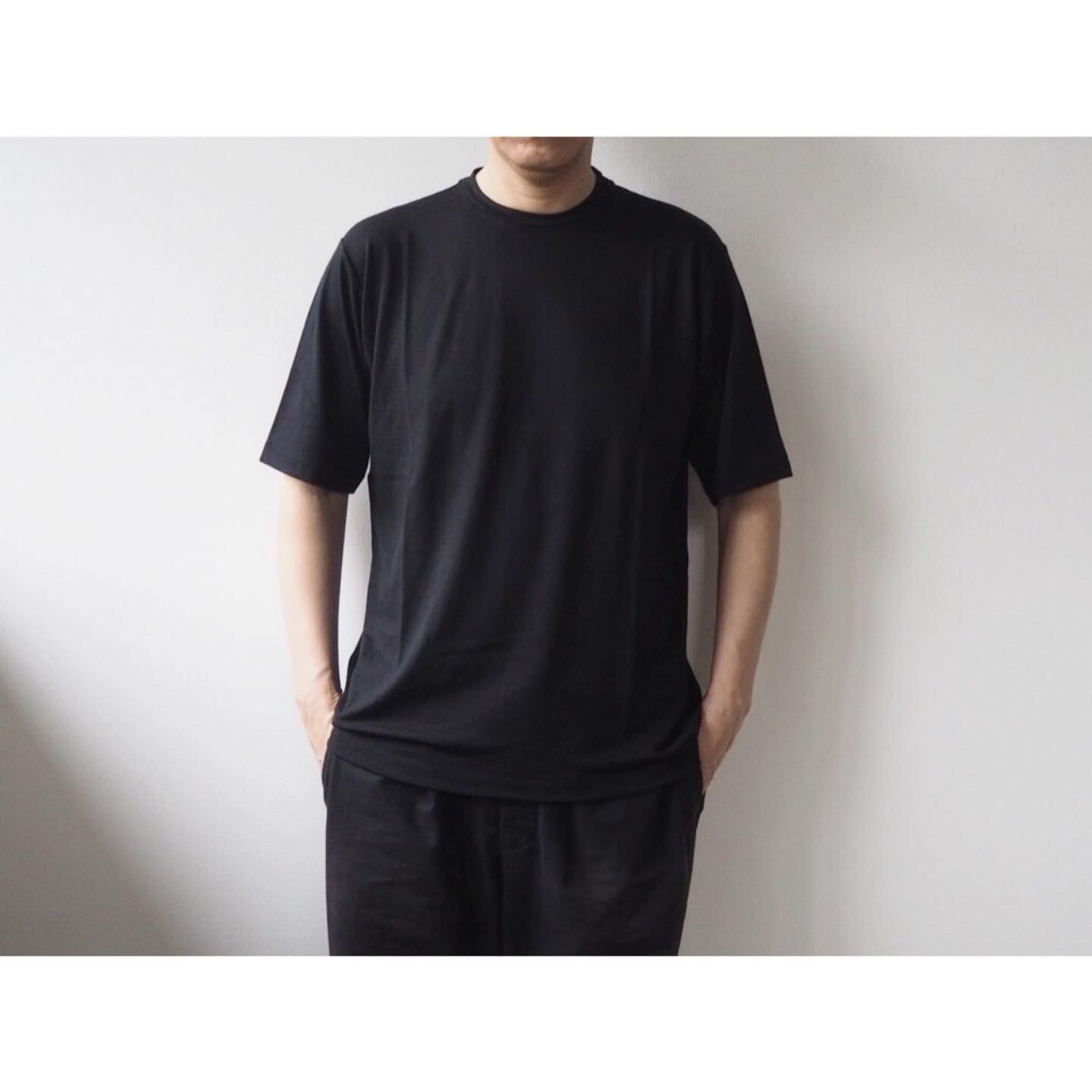 DESCENTE PAUSE デサントポーズ Tシャツ・カットソー M 黒長袖柄