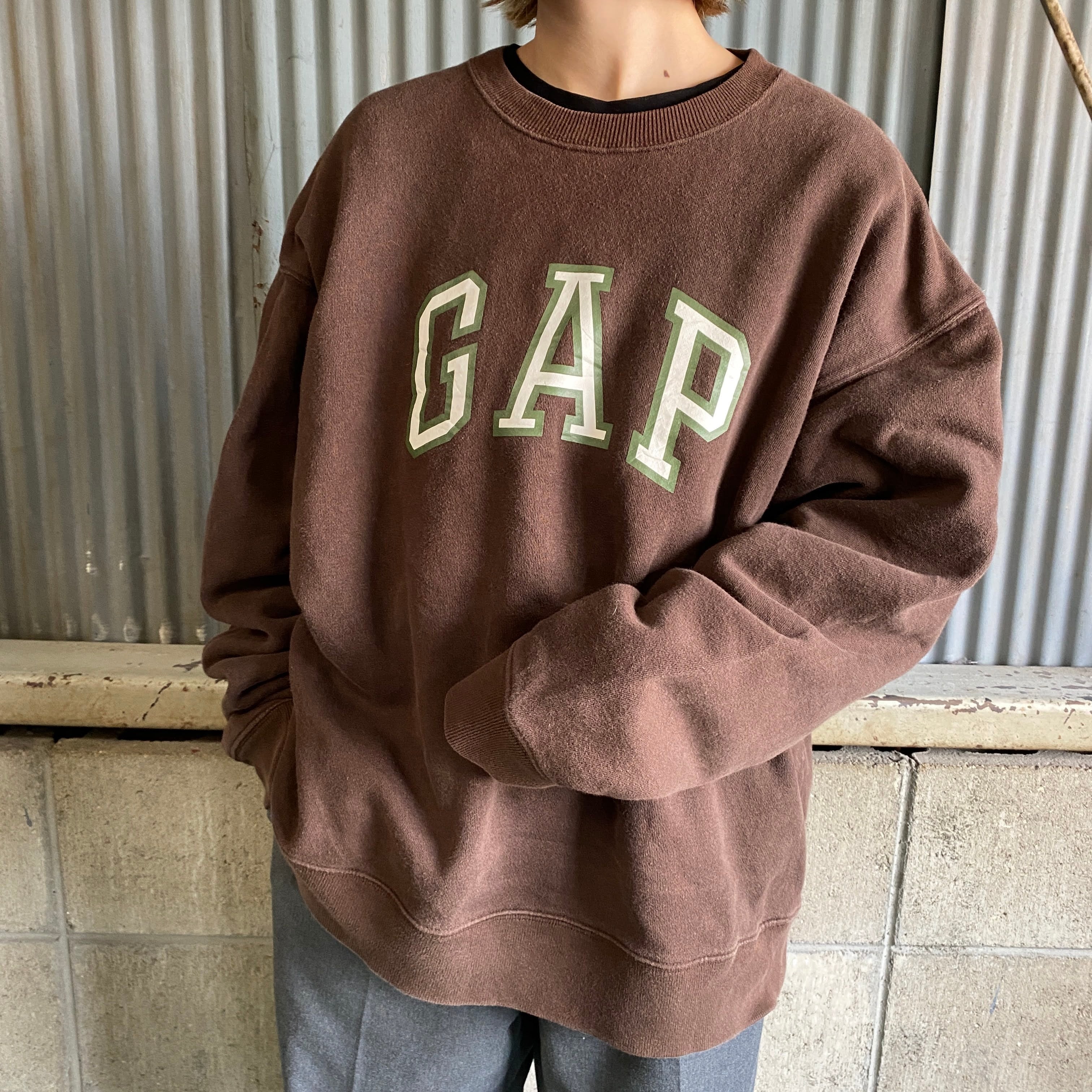 GAP ギャップ ロゴプリント スウェット トレーナー メンズXL 古着 ブラウン 茶色【スウェット】 | cave 古着屋【公式】古着通販サイト