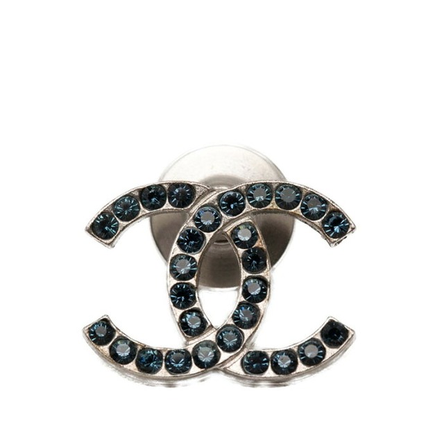 シャネル ココマーク ロゴ ピンブローチ 04A刻印 シルバー メタル ラインストーン レディース CHANEL 【中古】
