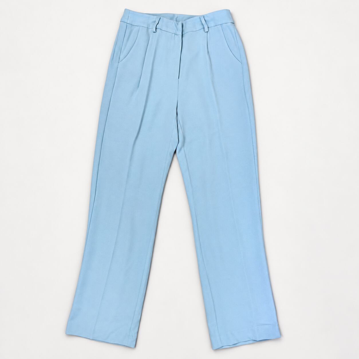 Otto Collection レディース ストレートカラーパンツ サックス 9号 すっきりシルエット