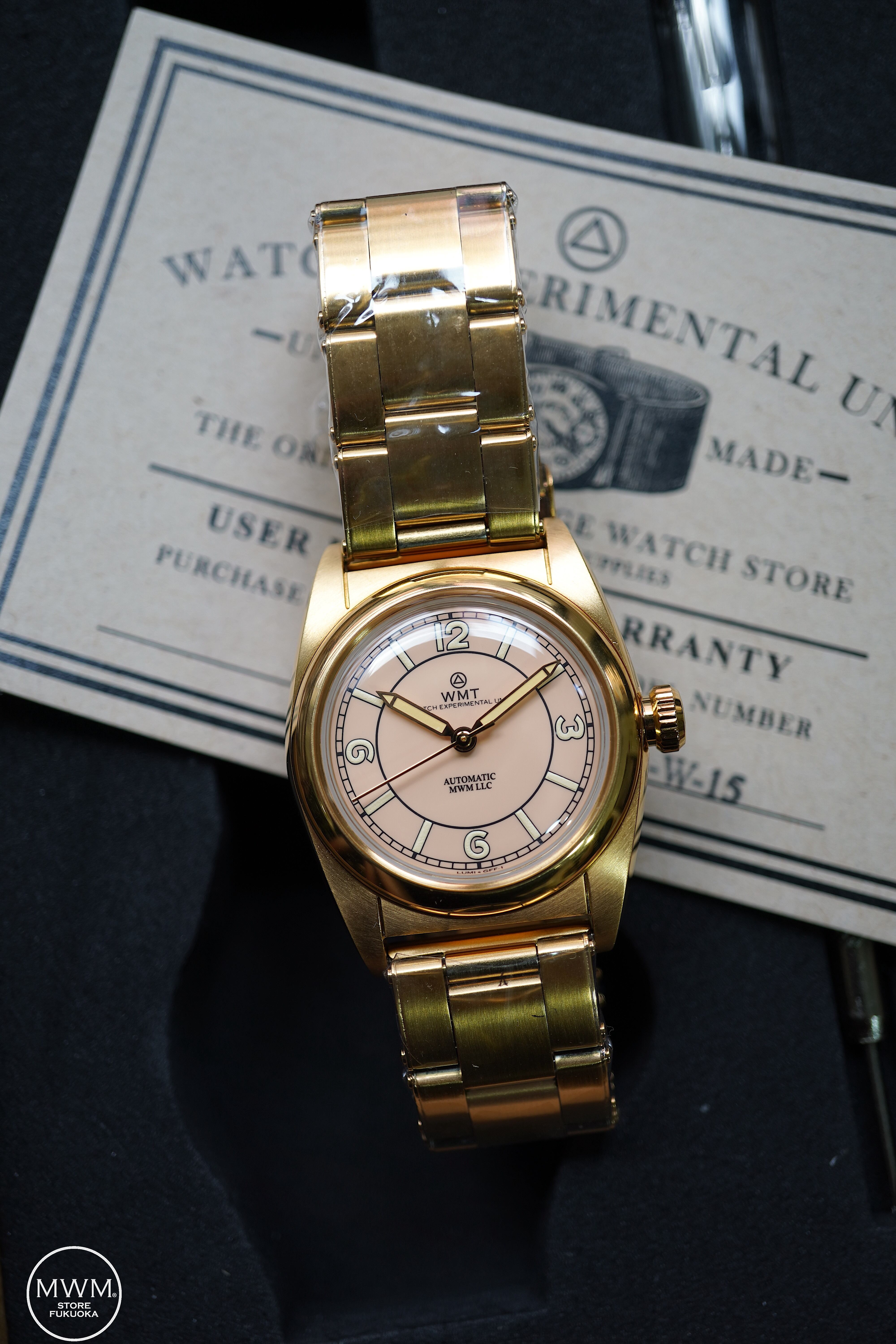 WMT WATCHES W15 Salmon Dial Gold Plated 【rebuild】by MWM | MWM 