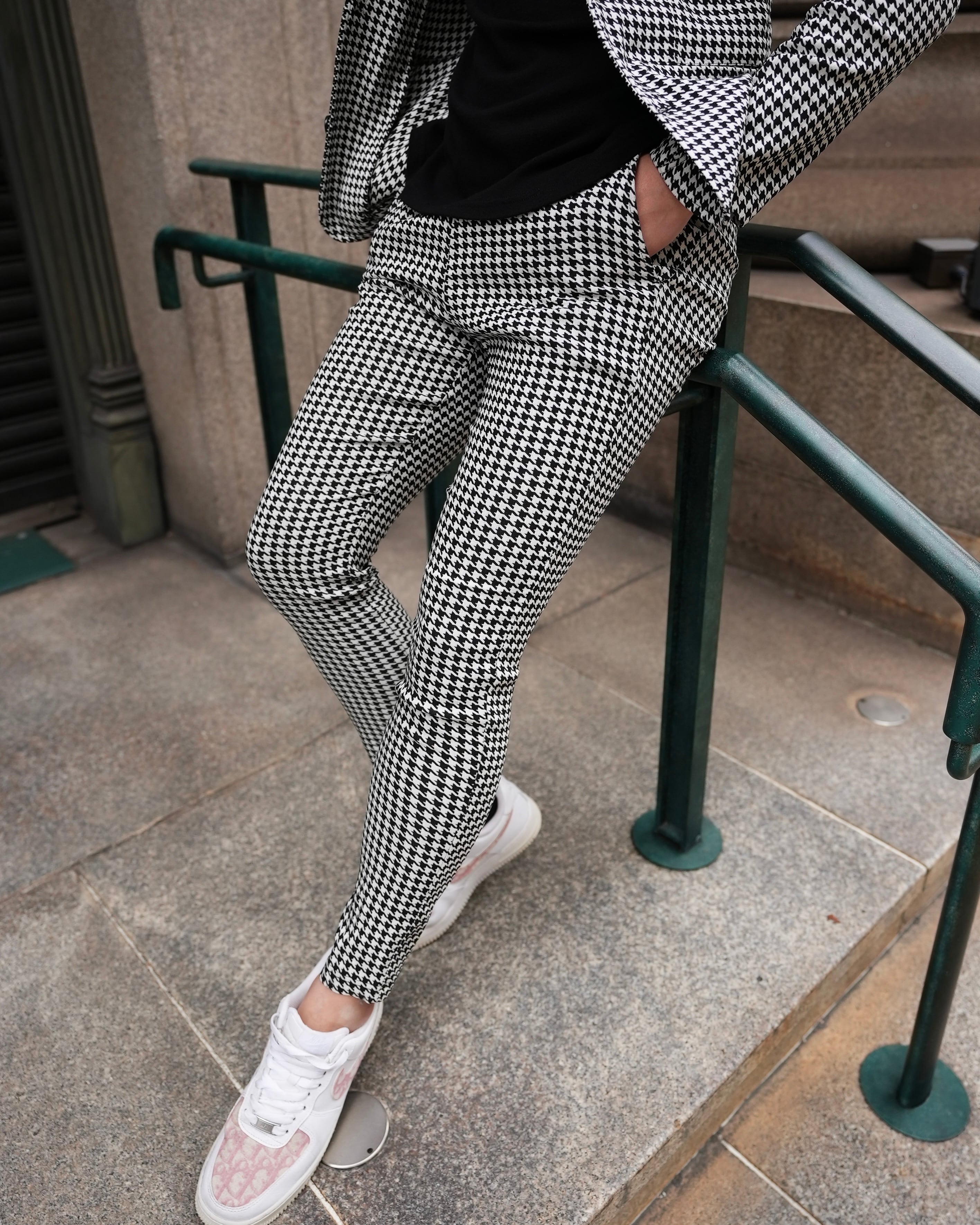 千鳥柄 RELAX SLIM PANTS【BEL24-014】 | BELINDA OFFICIAL