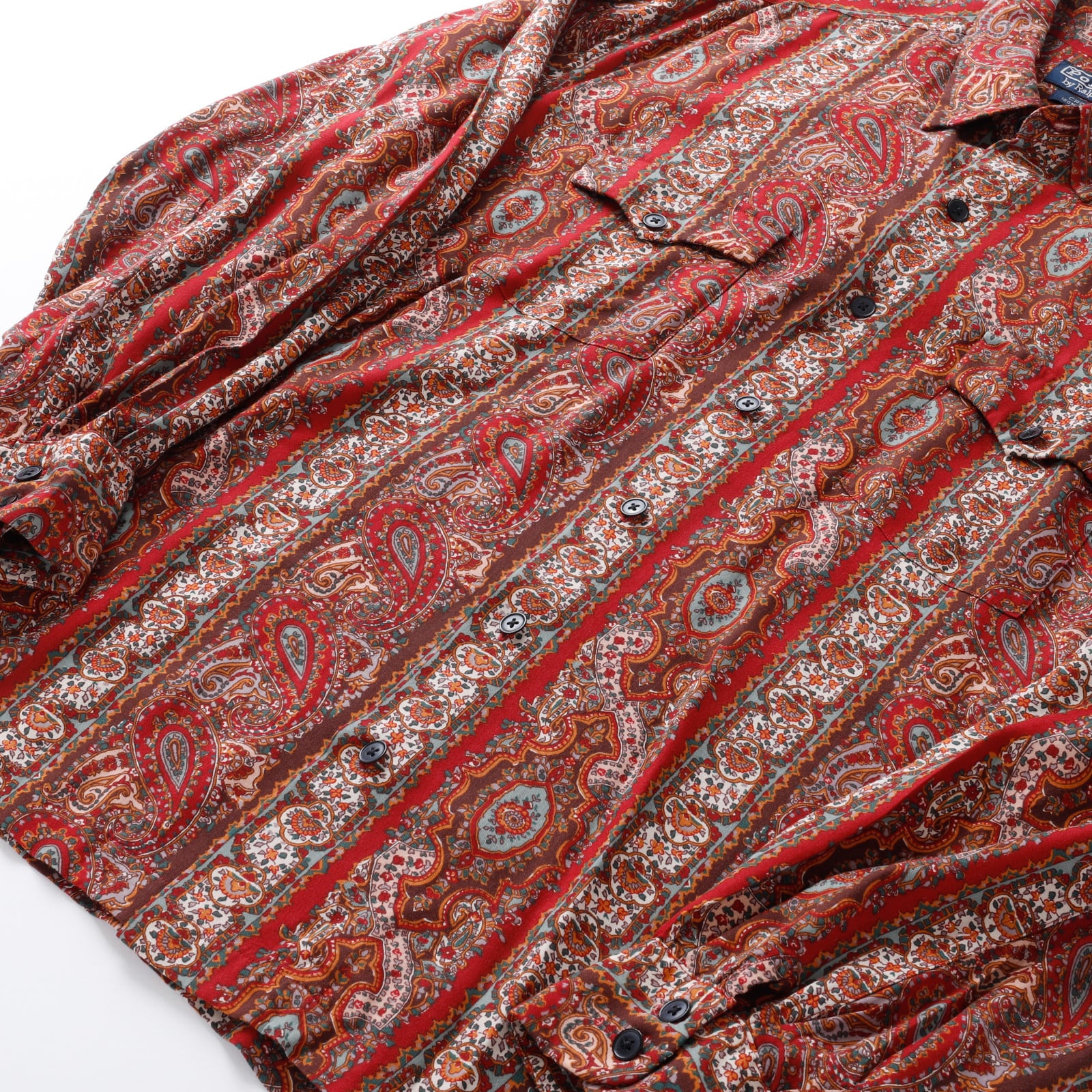 極美品】90s Ralph Lauren special rayon shirt big size L/S 