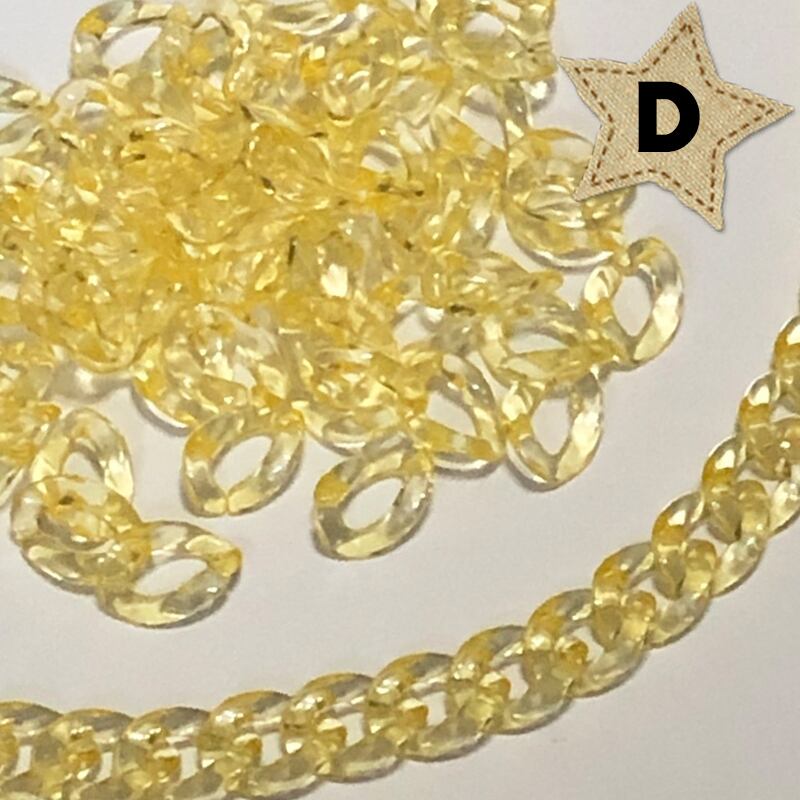 100個】アクリルチェーン クリアカラー プラチェーン 14mm×19mm