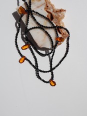 アンバーロングネックレス/025026