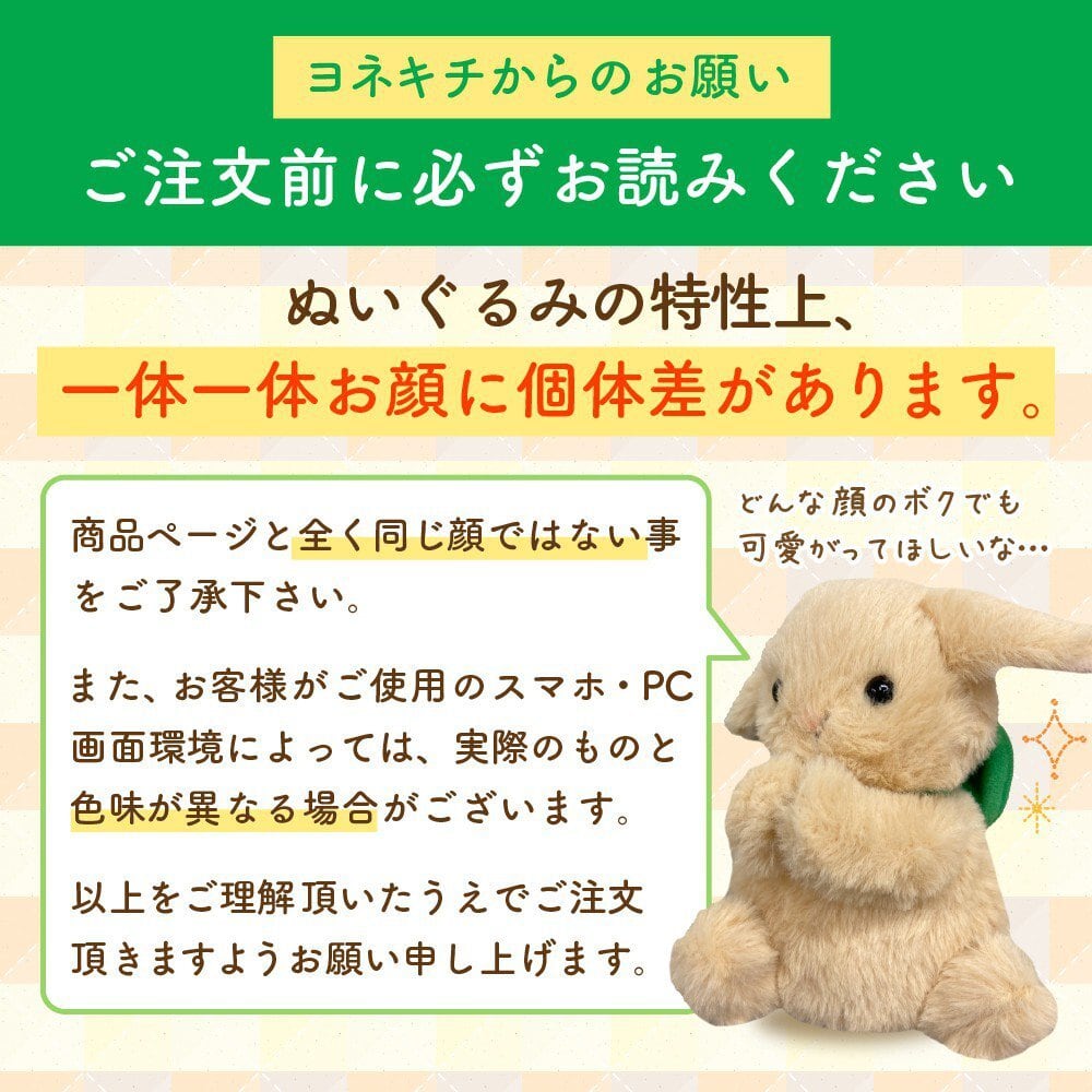 ヨネキチ うさぎのちびきちくん ぬいぐるみ | うさぎセレクトショップ森音