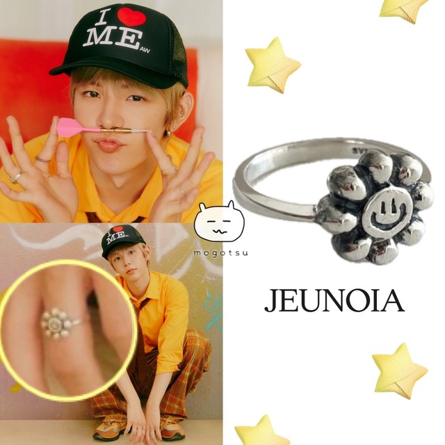 ★RIIZE ショウタロウ 着用！！【JEUNOIA】シルバー ひまわり スマイル リング