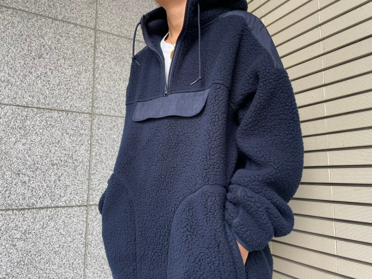 Supreme POLARTEC HALF ZIP PULLOVER NAVY XL 82.5JJ9434 | BRAND  