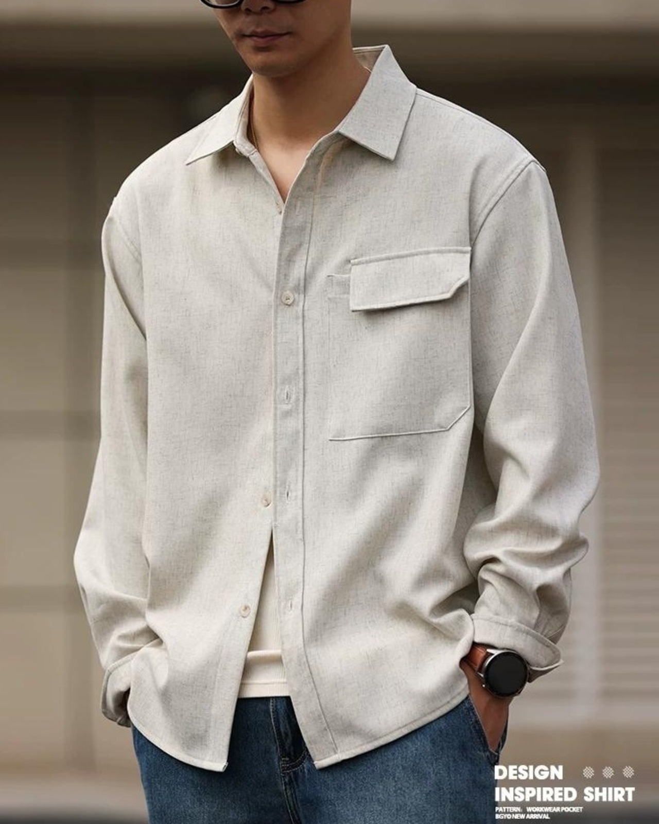 Casual Linen Long-Sleeve Shirt  K0414