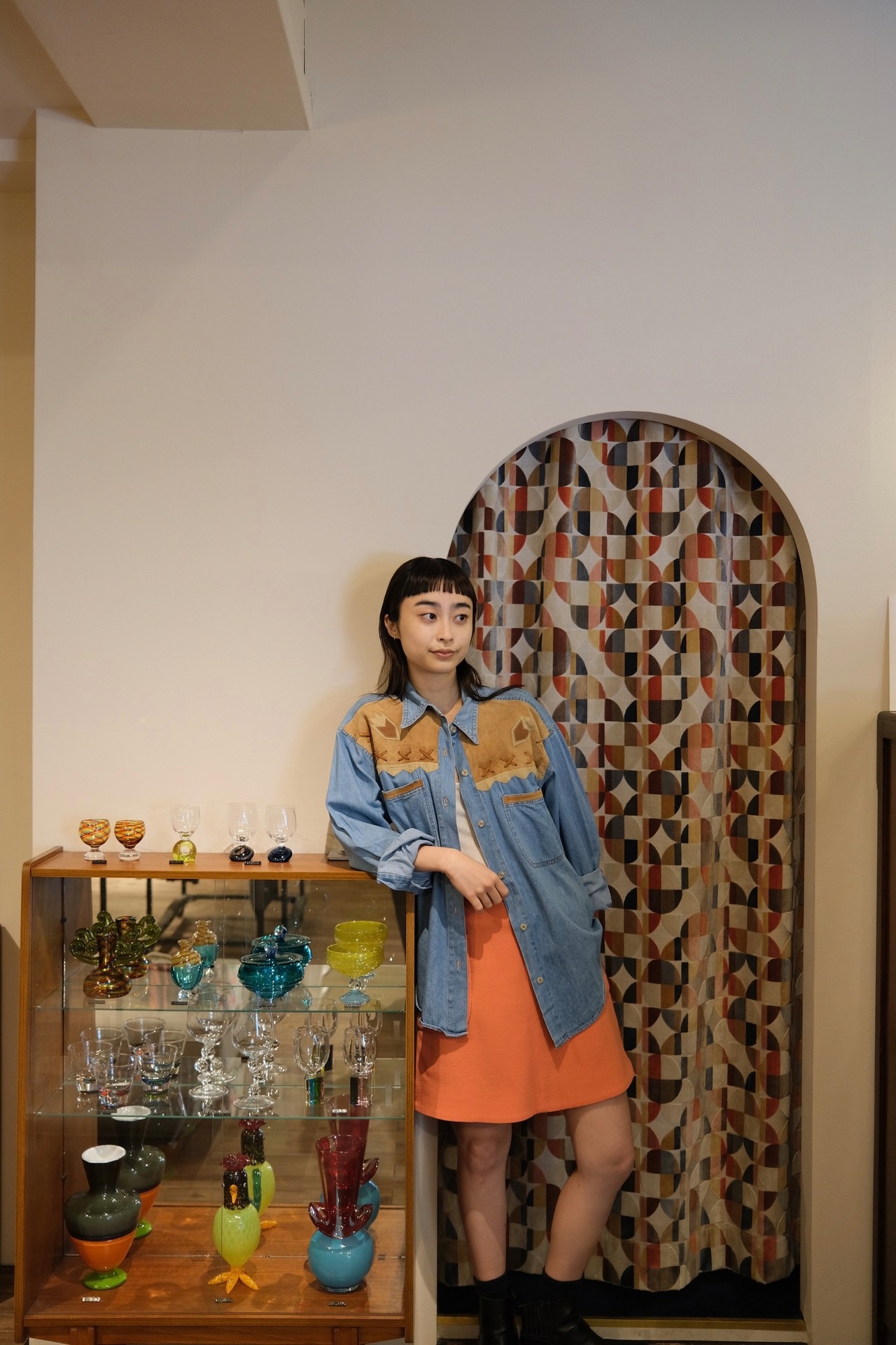 【送料無料】"CARVEN"orange skirt