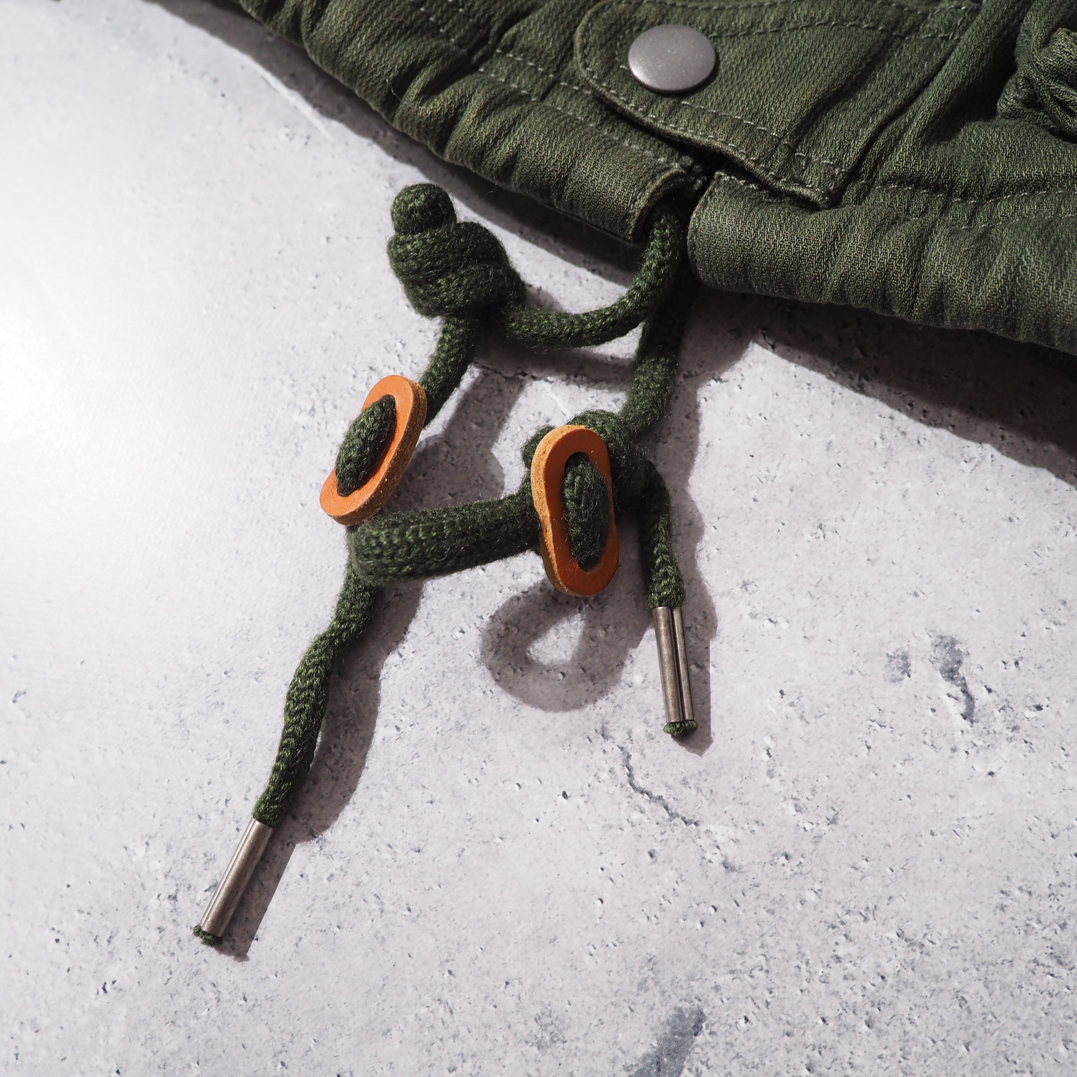 " DIESEL " Big Pockets × Switching nylon High neck Military jacket